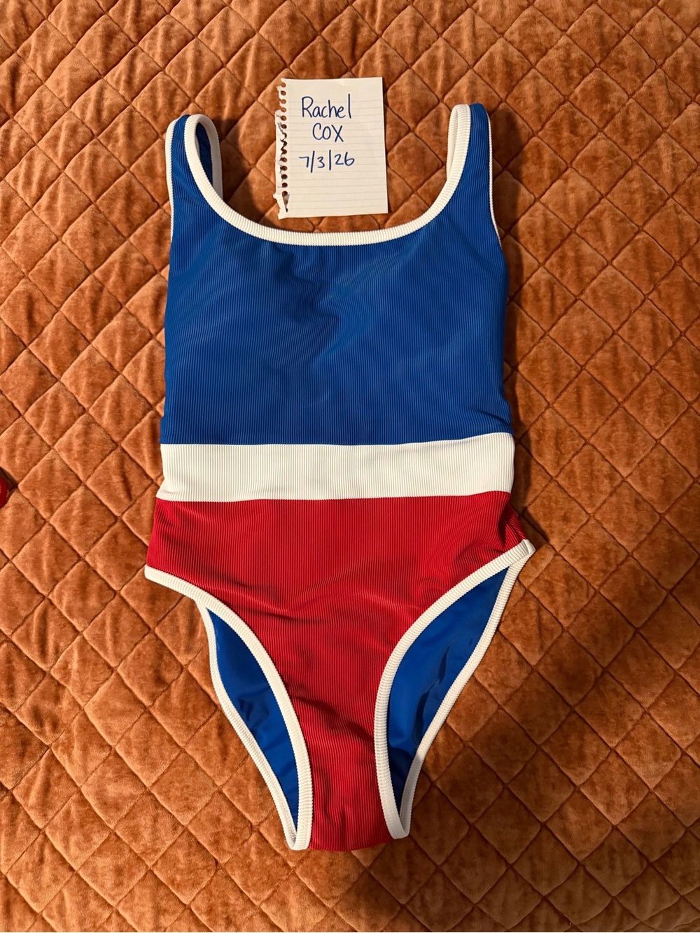 Lainsnow July 4th color block one piece